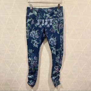 Kira Grace floral leggings blue L